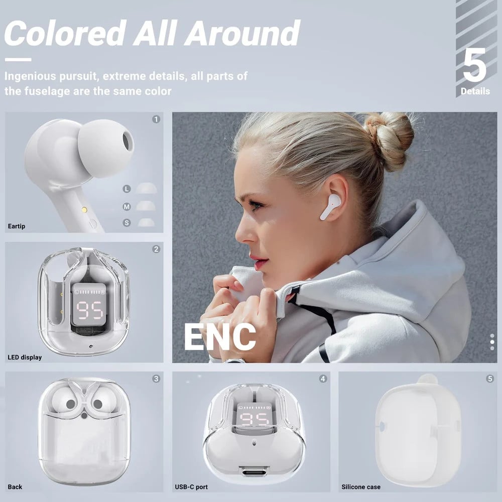 T6 Crystal Wireless Earphones